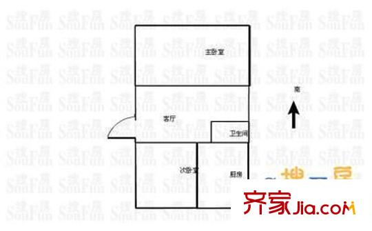 南沙小區(qū) 2室 戶型圖