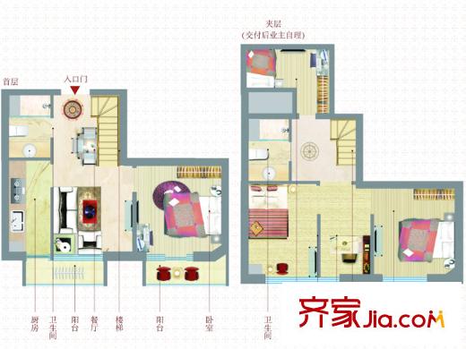 萬豪君悅府戶型圖小F戶型（售完） 4室2廳2衛(wèi)1廚
