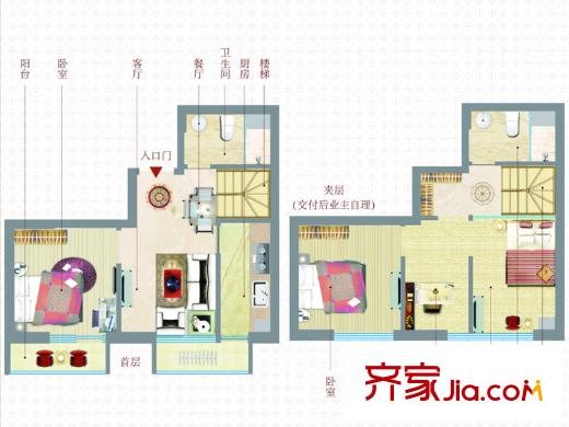 萬豪君悅府戶型圖G戶型（售完） 4室2廳2衛(wèi)1廚