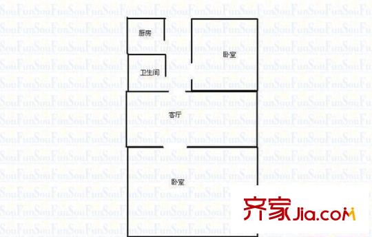 東興小區(qū) 2居室 戶型圖