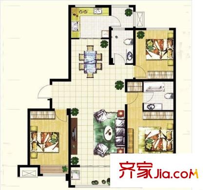天潤(rùn)苑 3居室 戶型圖