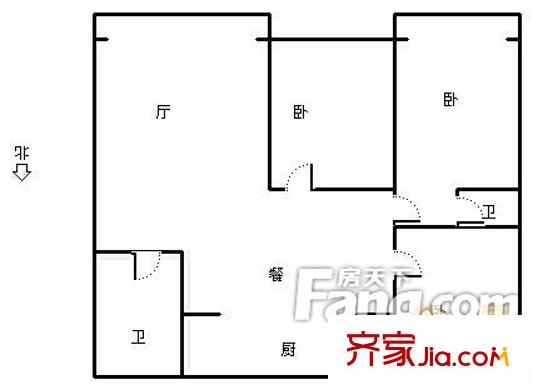 櫻花苑 3居室 戶型圖