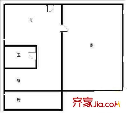 網(wǎng)通宿舍 1居室 戶型圖