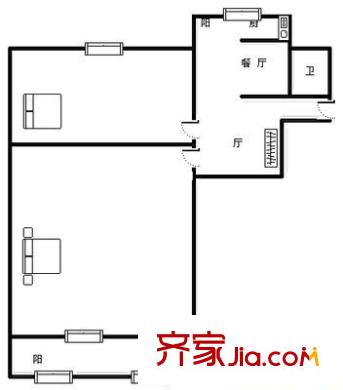 網(wǎng)通宿舍 2室 戶型圖