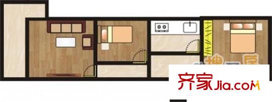 省立醫(yī)院附近宿舍 2室 戶型圖