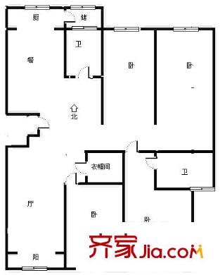 藍天航空苑 4居室 戶型圖