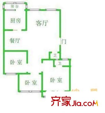 三吉花園 3室 戶型圖
