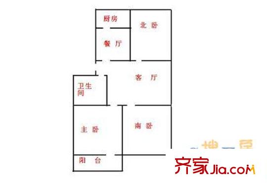 藍(lán)天苑 4室 戶型圖