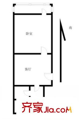 經(jīng)五路單位宿舍 1室 戶型圖