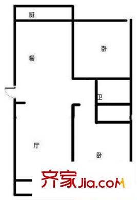 環(huán)山盛庭戶型圖2室 戶型圖 2室2廳1衛(wèi)1廚