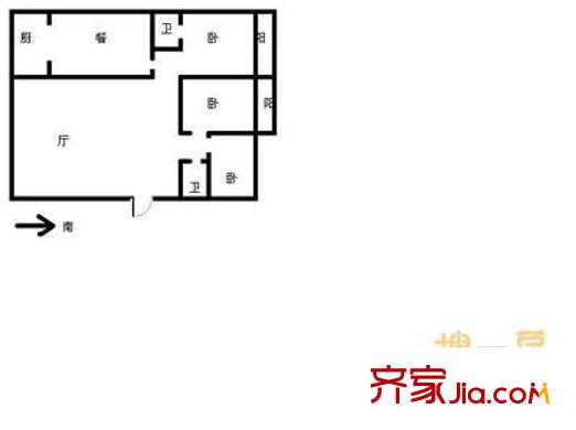 家和苑 3室 戶型圖