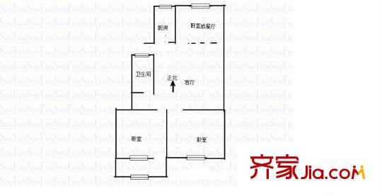 白馬花園 2室 戶型圖