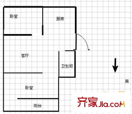 白馬花園 2室 戶型圖