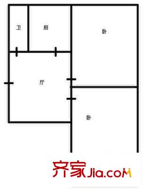 網(wǎng)通宿舍 2室 戶型圖