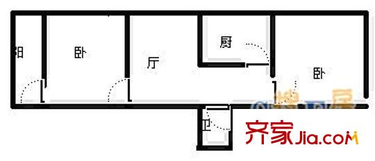 網(wǎng)通宿舍 2室 戶型圖