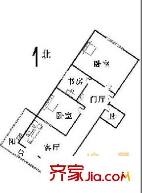 省立醫(yī)院附近宿舍 2室 戶型圖