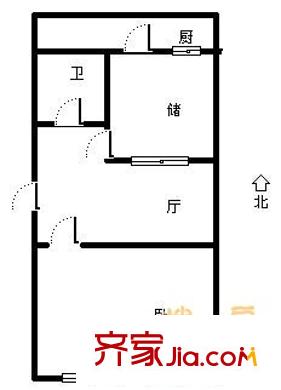 經(jīng)二路單位宿舍 1室 戶型圖