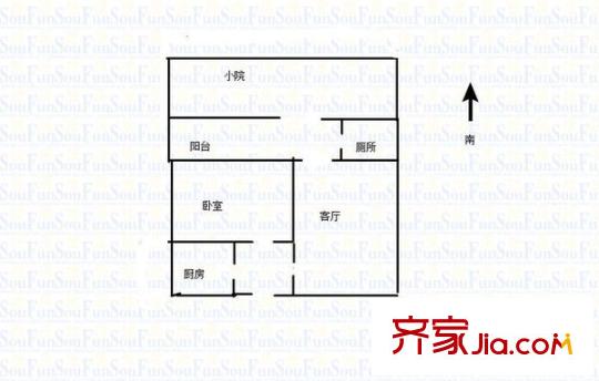 德興東街宿舍 1室 戶(hù)型圖