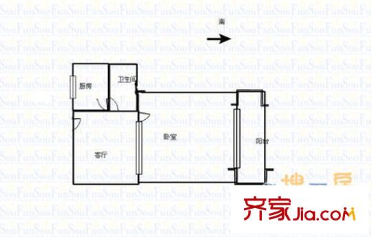 林祥南街 1室 戶型圖