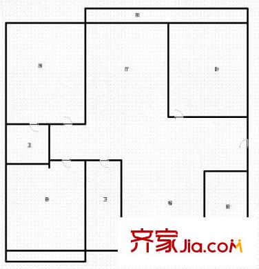 黃金佳苑 3室 戶型圖