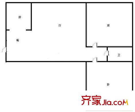 黃金佳苑 2居室 戶型圖