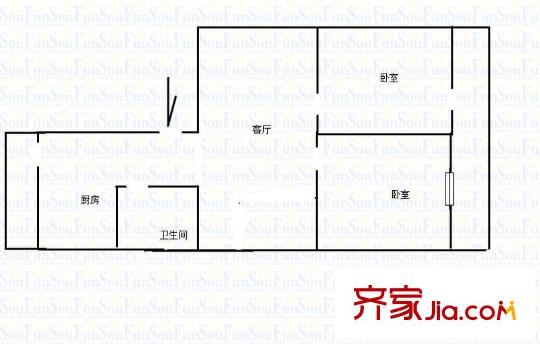 黃臺南路單位宿舍 2室 戶型圖