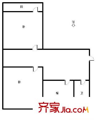 黃臺(tái)南路單位宿舍 2室 戶型圖