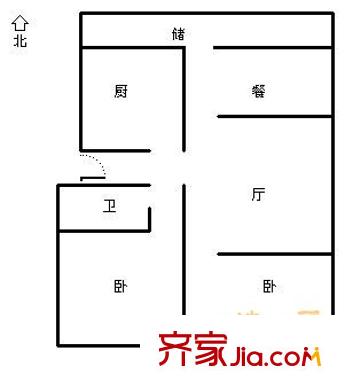 黃臺南路單位宿舍 2室 戶型圖