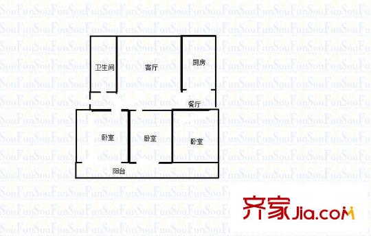 金容花園 3室 戶型圖