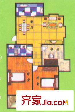 金容花園戶型圖三室兩廳 3室2廳