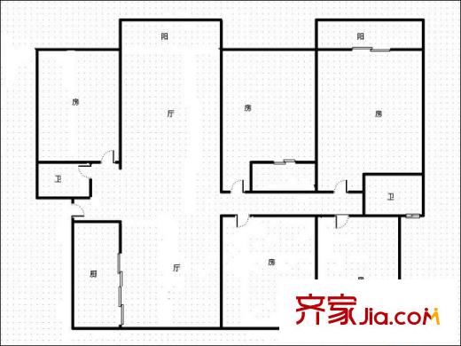藍天航空苑 5居室 戶型圖