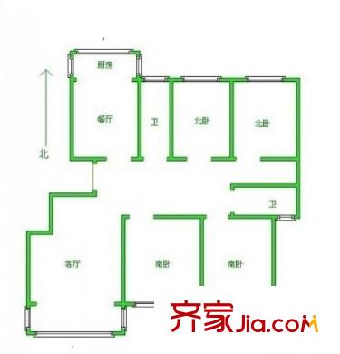 藍天航空苑 4居室 戶型圖