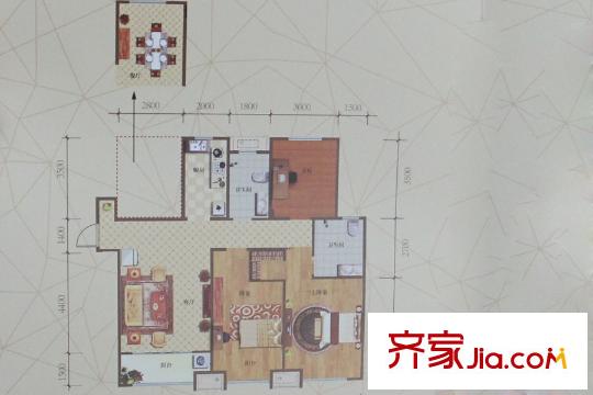 保利華庭6#樓C戶型 3室2廳2衛(wèi)1廚