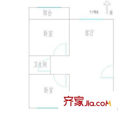 千戶豪庭 2室 戶型圖