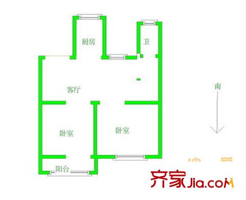 八里橋小區(qū) 2室 戶型圖