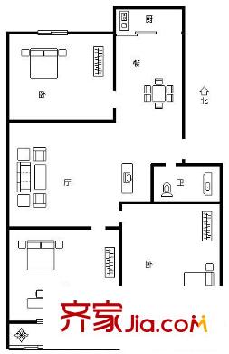 八里橋小區(qū) 3居室 戶型圖
