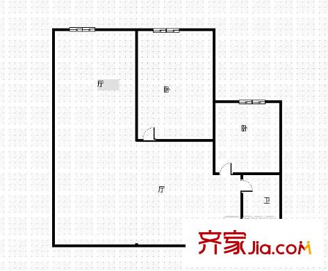 東環(huán)國際廣場 2居室 戶型圖