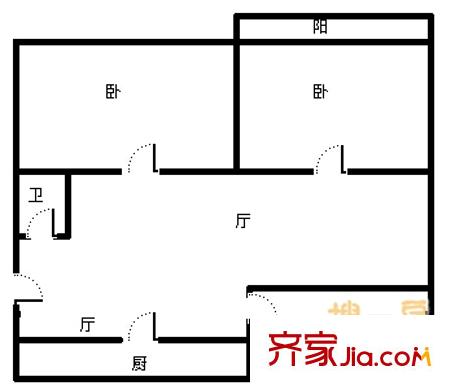 華龍組團戶型圖戶型圖 3室2廳1衛(wèi)1廚