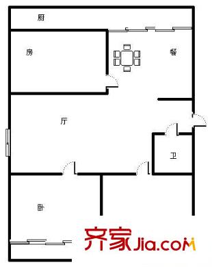 華龍組團戶型圖戶型圖 3室2廳1衛(wèi)1廚