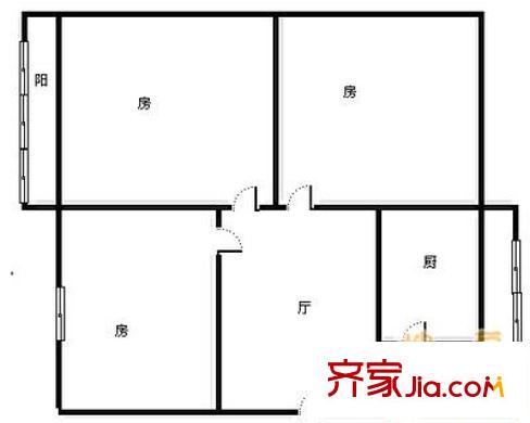 玉函路國稅局宿舍 3室 戶型圖