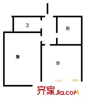 二環(huán)東路單位宿舍 2室 戶型圖