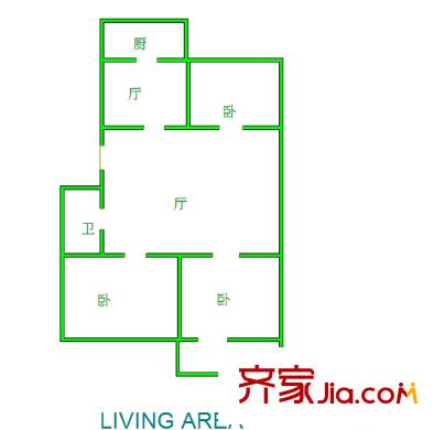 閔子騫路煙草宿舍 3室 戶型圖