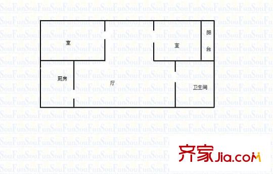 閔子騫路煙草宿舍 2室 戶型圖