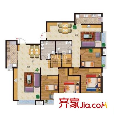 大地銳城C5戶型 2室2廳1衛(wèi)