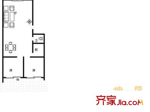 千禧嘉園 2室 戶型圖