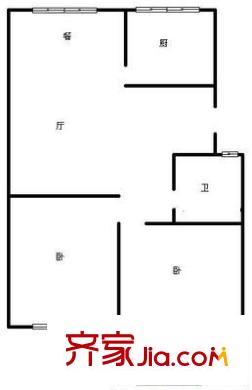 黃臺(tái)南路單位宿舍 2室 戶型圖