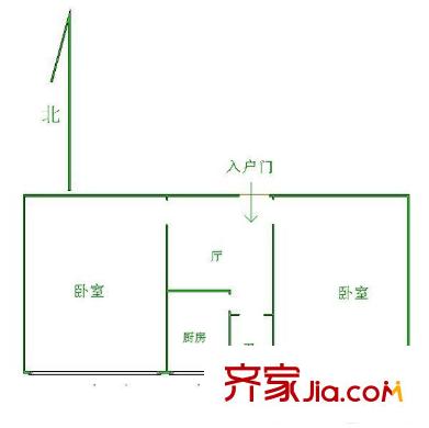 黃臺南路單位宿舍 2室 戶型圖