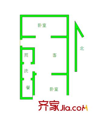德興街宿舍 2室 戶型圖