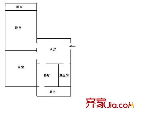 黃臺南路單位宿舍 2室 戶型圖