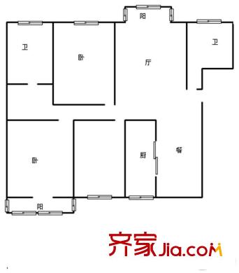 亞圣園 3室 戶型圖